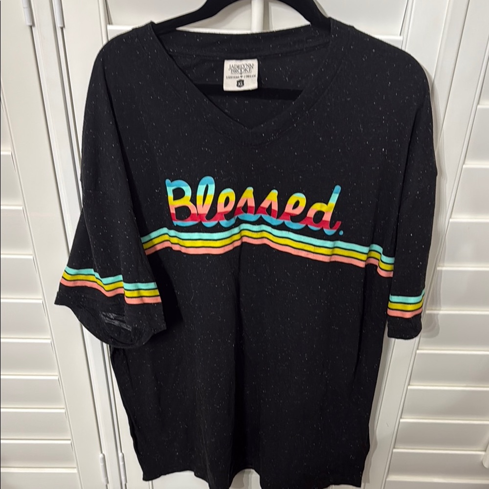 Black 'Blessed' Graphic T-Shirt